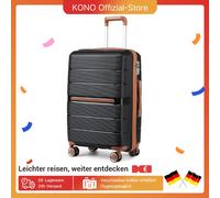 British Traveller Hard Case 100% Materiale PP bagaglio a mano 8 Ruote girevoli TSA Lock Trolley valigia beige Black