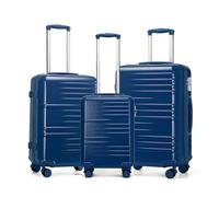 British Traveller Set Valigie da 3 Pezzi Valigia con Ruote con TSA Lucchetto, Blu