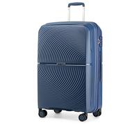 British Traveller Valigia Grande 76cm Polipropilene Trolley Rigida Leggero con Ruote, Blu