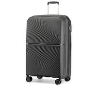 British Traveller Valigia Grande 76cm Polipropilene Trolley Rigida Leggero con Ruote, Nero