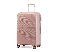 British Traveller Valigia Grande 76cm Polipropilene Trolley Rigida Leggero con Ruote, Rosa