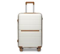 British Traveller Valigia Media 66CM Trolley Rigida PP Leggero con TSA Lucchetto (24pollici, Bianco)