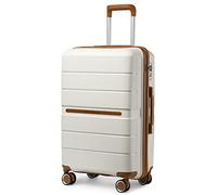 British Traveller Valigia Rigida 76cm Trolley Grande PP Leggero con TSA Lucchetto (28pollici, Bianco)