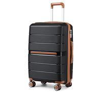 British Traveller Valigia Rigida 76cm Trolley Grande PP Leggero con TSA Lucchetto (28pollici, Nero)