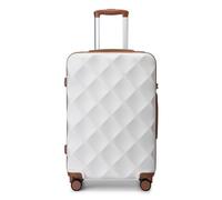 British Traveller Valigia Rigida Media 64CM Trolley Medio con Rotelle,Bianco