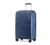 British Traveller Valigia Trolley Polipropilene Valigia Bagaglio a mano Leggero con Ruote, 55cm, Blu