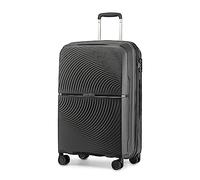 British Traveller Valigia Trolley Polipropilene Valigia Bagaglio a mano Leggero con Ruote, 55cm, Nero