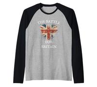 British UK Patriot GB Regno Unito LA Battaglia per LA Bretagna Maglia con Maniche Raglan