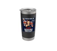 BRITISH UK UNITED REGNO UNITO PATRIOT UNITO SI UNISCE LA BANDIERA RESTORE BRITAIN Bicchiere termico in acciaio inox doppia parete