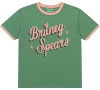 Britney Spears Retro Text Green M Maglietta