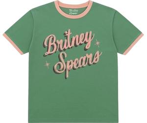 Britney Spears Retro Text Green M Maglietta