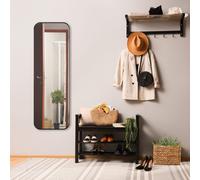 BRITNEY SPECCHIO DA PARETE CON CORNICE SPORGENTE CON GANCI X INSTALLAZIONE ORIZZONTALE E VERTICALE NERO H.150CM