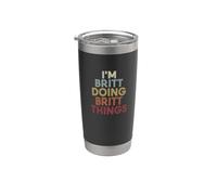 Britt Name Britt Personalized Name First Given Bicchiere termico in acciaio inox doppia parete