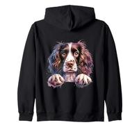 Brittany English Springer Spaniel Cocker Spaniel Dog Face Felpa con Cappuccio