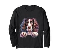 Brittany English Springer Spaniel Cocker Spaniel Dog Face Maglia a Manica