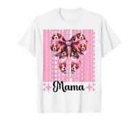 Brittany Spaniel Mama Dog Mamma Festa della Mamma Coquette Bow Maglietta