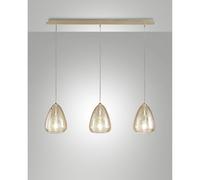 Britton Sospensione Ambra 3 Luci Fabas Stile Moderno per Illuminazione Interni [EEK: A++]