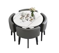 BritToyze Set di tavolo da pranzo, tavolo da pranzo e sedie, set di 4 tavolini da caffè in marmo salvaspazio, per soggiorno, ufficio, cucina, reception, mobili moderni e minimalisti, 80 x 80 x 75 cm