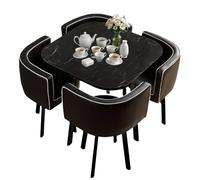 BritToyze Set di tavolo da pranzo, tavolo da pranzo e sedie, set di 4 tavolini da caffè in marmo salvaspazio, per soggiorno, ufficio, cucina, reception, mobili moderni e minimalisti, 80 x 80 x 75 cm