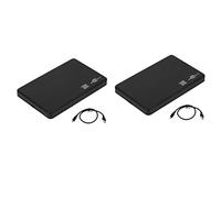BRIUERG 2 custodie USB HDD da 6,3 cm SATA a USB 2.0 per hard disk SATA esterno HDD con cavo USB