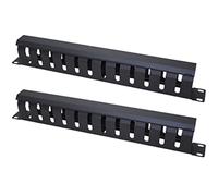BRIUERG 2X 1U supporto orizzontale 19 pollici Server Rack, 12 Slot metallo Finger Condotto Wire Organizer con coperchio