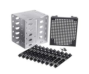 BRIUERG 5.25 pollici a 5 x 3.5 pollici SATA HDD Cage Rack Hard Disk Enclosure Disk Tray Adapter