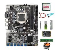 BRIUERG B75 ETH Miner Scheda Madre 12USB+G1610 CPU+DDR4 4G RAM+SSD 128G+Driver USB 64G+Fan+Cavo SATA+Cavo Interruttore+Grasso Termico