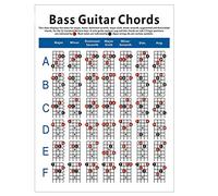 BRIUERG Chitarra Elettrica Chord Chart 4 String Chord Diteggiatura Esercizio Piccolo