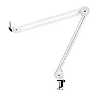 BRIUERG Supporto per microfono regolabile con molla per registrazione vocale, colore: Bianco