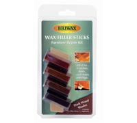 4 X Rustins Briwax Cera Filler Bastoncini Mobili Kit Riparazione Scuro Tonalità