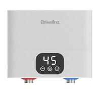 Briwellna Electric Instantaneous Water Heater 5,5 KW, Tankless Streamline Water Heater Point-of use with Digital Display, Under/Above Sink On Demand Hot Water Heater 220 V (White)