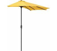 Brixo Ombrellone da Giardino a Parete 3x1,5 mt Alluminio Giallo Mezzaluna