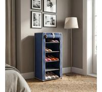 MOBILETTO GUARDAROBA TNT TESSUTO SCARPIERA 44X30X89 CM 5 RIPIANI BLU SCAFFALE