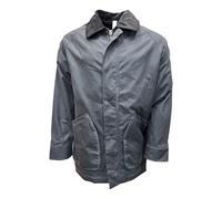 Brixtol Textiles - Giacca Cerata Blu Grigio Stile Curtis - - Jackets - Uomo - Grigio - S