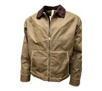 Brixtol Textiles - Giacca cerata corta in sabbia scura - - Jackets - Uomo - Marrone - L