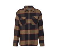 Brixton Camicia 'BOWERY' broccato / marrone chiaro / antracite / rosso chiaro Uomo Brixton M