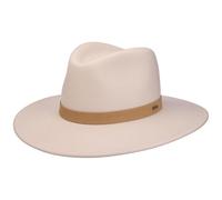 Brixton Harper Traveller - Cappello da traveller, in feltro, da donna, con fodera, cinturino in pelle, autunno, inverno, autunno e inverno, bianco panna-beige, M