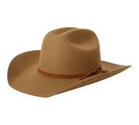 Brixton Laredo Wool - Cappello western in feltro di lana, da cowboy, da donna/uomo, con fodera, cinturino in pelle per autunno e inverno, bronzo, S