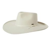 Brixton Marlow Rancher - Cappello western in feltro di lana da cowboy, con fodera, nastro in grosgrain autunno/inverno, bianco crema, XS