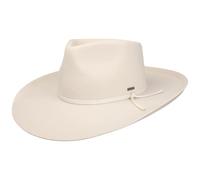 Brixton Marlow Rancher - Cappello western in feltro di lana da cowboy, con fodera, nastro in grosgrain autunno/inverno, bianco crema, S