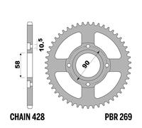 BRIXTON SUNRAY 125 2019-2023 corona PBR passo 428 46 Denti Acciaio C