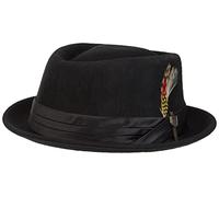 Brixton Unisex Adult Stout Pork Pie Fedora, Black/Black, Large US