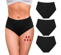 Briyat Mutande Mestruali 3 Pezzi Donna Cotone Vita Alta e Post Parto Slip Coton Alta Protezione e Comfort