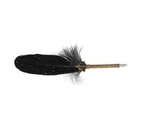 Briyaui Set Penna d'oca con Pennini Sostituibili (Nera) | Design retrò, motivi eleganti, materiale durevole, adatto per la calligrafia