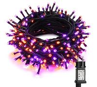 BrizLabs Catena di Luci Decorazioni Halloween Arancia & Viola, 20M 200 LED Stringa Luci Natale Esterno 8 Modalità Interno Catena Luminosa per Camera Albero Domestico Nozze Partito Giardino