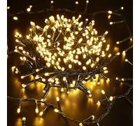 BrizLabs Catena Luminosa Natale Esterno, 7M 300 LED Stringa Luci Interno con Spina Bianco Caldo 8 Modalità Impermeabile Albero di Natale Fata Luce per Festa Matrimonio Giardino Festival, Filo Verde