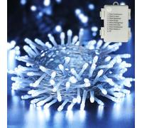 BrizLabs Catena Luminosa Natale Interno, 20m 200 LED Luci di Natale a Batteria 8 Modalità Illuminazione Impermeabile Luci Stringa Esterni per Finestre Giardino Balcone Matrimoni Feste, Bianco Freddo