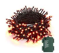 BrizLabs Halloween Luci Stringa Esterno, 10M 100 LED Autunnali Catena Luminosa Arancia Impermeabile 8 Modalità a Batteria Luce Catena Albero di Natale per Ringraziamento Camera Giardino Festive Nozze