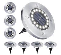 BrizLabs Luce Solare da Esterno, 8 Pezzi 16 LEDs Luci Solari Giardino Luce Terra Solare Impermeabile Faretti Luci LED Esterni Sepolta per Prato Cortile Terrazza Scala Aiuola Paesaggio, Bianco Freddo