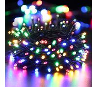 BrizLabs Luci di Natale Multicolor 10M 100 LED Luci Stringa Batteria 8 Modalità Impermeabile Cavo Verde Catena Luminosa Interno Decorazioni Natalizie per Giardino, Albero di Natale, Matrimonio